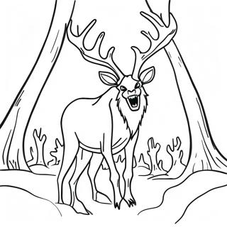 Creepy Wendigo In The Forest Coloring Page 67693-54402