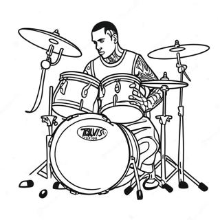 Travis Barker Playing Drums Coloring Page 67713-54417