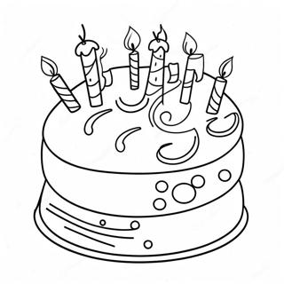 Joyful Birthday Cake Coloring Page 6772-5570