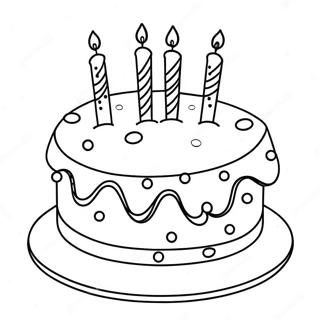 Joyful Birthday Cake Coloring Page 6772-5572