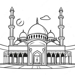 Beautiful Mosque At Sunset Coloring Page 67733-54433