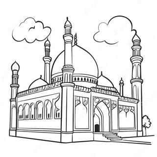 Beautiful Mosque At Sunset Coloring Page 67733-54434