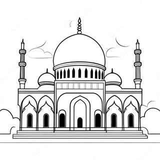 Beautiful Mosque At Sunset Coloring Page 67733-54435