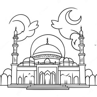 Beautiful Mosque At Sunset Coloring Page 67733-54436