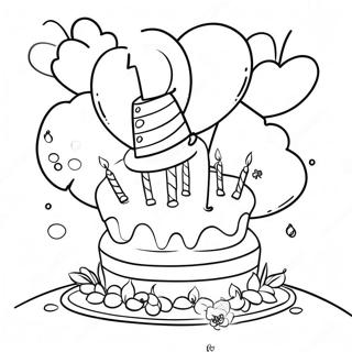 Happy 11th Birthday Celebration Coloring Page 67752-54447