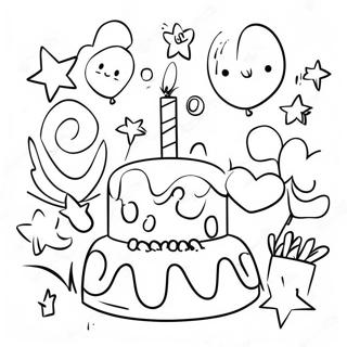 Happy 11th Birthday Celebration Coloring Page 67752-54448