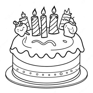 Colorful Happy 11th Birthday Cake Coloring Page 67753-54460