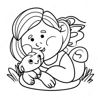 Cuddly Mom And Baby Animal Coloring Page 67763-54453