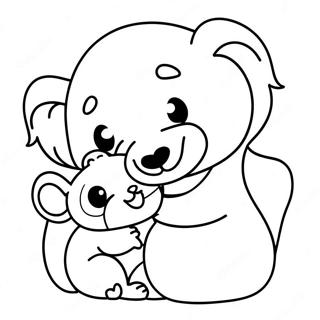 Cuddly Mom And Baby Animal Coloring Page 67763-54454