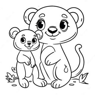 Cuddly Mom And Baby Animal Coloring Page 67763-54455