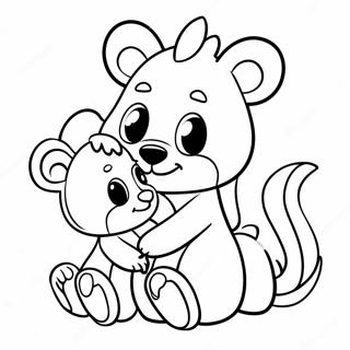 Cuddly Mom And Baby Animal Coloring Page 67763-54456