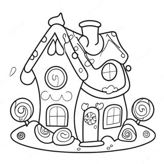 Whimsical Candy House Coloring Page 67773-54465