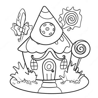 Whimsical Candy House Coloring Page 67773-54466