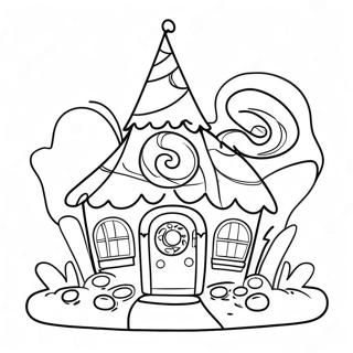 Whimsical Candy House Coloring Page 67773-54467