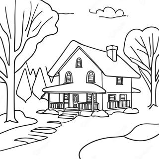 Cozy Winter Scene Coloring Page 67783-54472