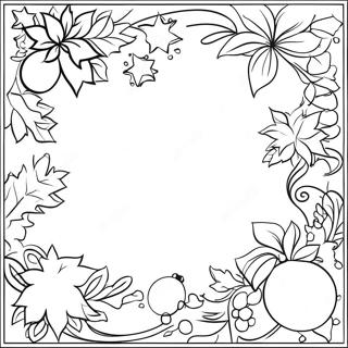 Festive Christmas Border Clipart Coloring Page 67793-54479