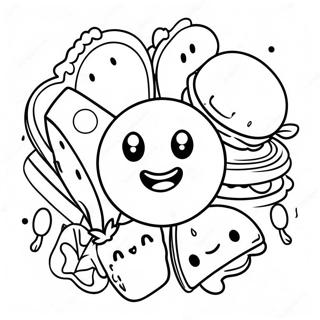 Happy Food Emoji Coloring Page 67823-54502