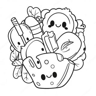 Happy Food Emoji Coloring Page 67823-54504