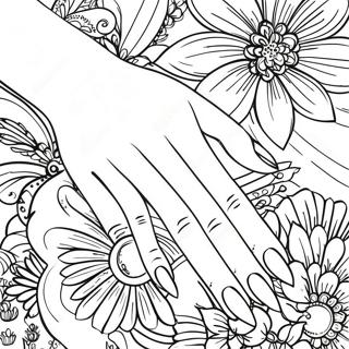 Hand Nail Coloring Pages