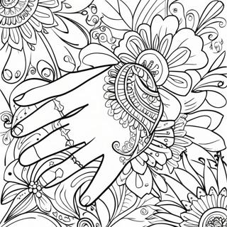 Hand Nail Coloring Pages