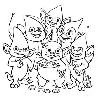 Whimsical Goblin Gathering Coloring Page 67843-54517