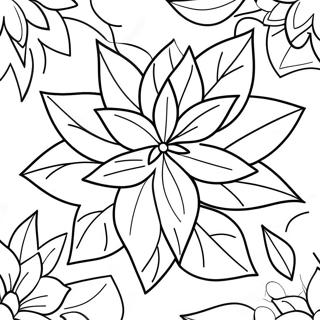 Beautiful Poinsettia Plant Coloring Page 67853-54542