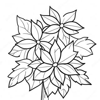 Beautiful Poinsettia Plant Coloring Page 67853-54543