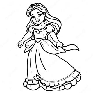 Esmeralda With Colorful Dress Coloring Page 67873-54548