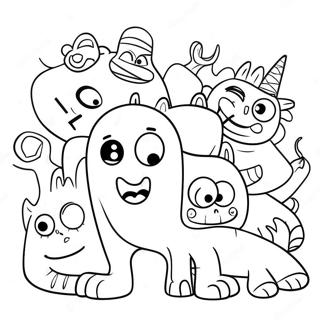 Colorful Alphabet Monsters Coloring Page 67913-54579