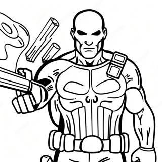 Punisher In Action Coloring Page 67963-54618