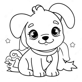 Cute Christmas Puppy Coloring Pages