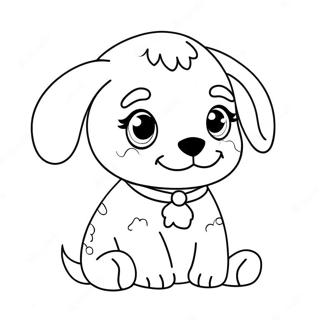 Cute Christmas Puppy Coloring Page 67982-54638