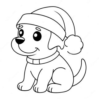 Cute Christmas Puppy Coloring Pages