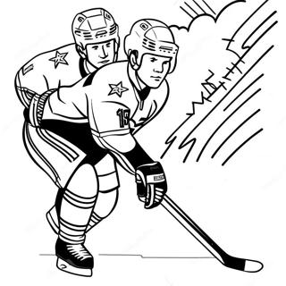 Dallas Stars Hockey Player In Action Coloring Page 68023-54667