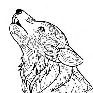 Howling Wolf Head Coloring Page 68043-54682