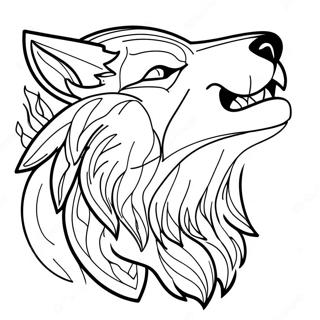 Howling Wolf Head Coloring Page 68043-54683