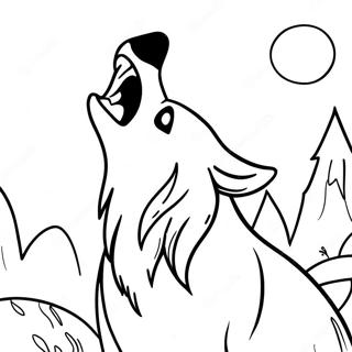 Howling Wolf Head Coloring Page 68043-54684