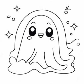 Kawaii Cute Ghost Coloring Pages