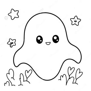 Kawaii Cute Ghost Coloring Page 68052-54688