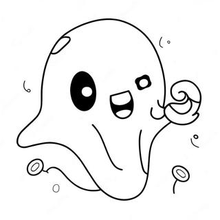 Adorable Kawaii Ghost With Candy Coloring Page 68053-54689