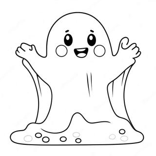 Adorable Kawaii Ghost With Candy Coloring Page 68053-54691