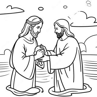 Jesus Baptism Coloring Pages