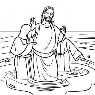 Jesus Baptism Scene Coloring Page 68062-54696