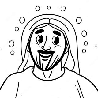 Joyful Jesus Baptism Coloring Page 68063-54697