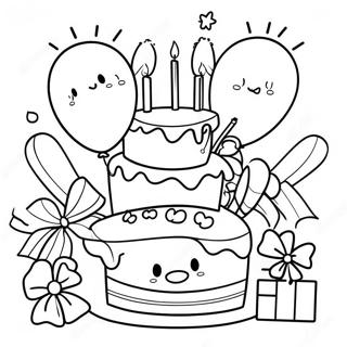 Happy 12th Birthday Celebration Coloring Page 68092-54718