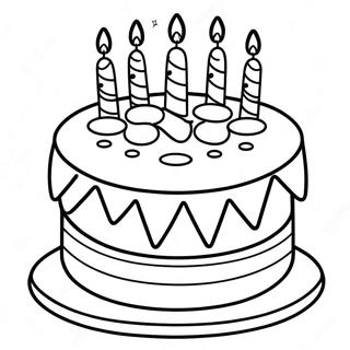 Colorful Happy 12th Birthday Cake Coloring Page 68093-54723