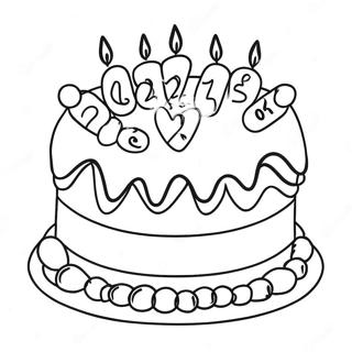 Colorful Happy 12th Birthday Cake Coloring Page 68093-54724