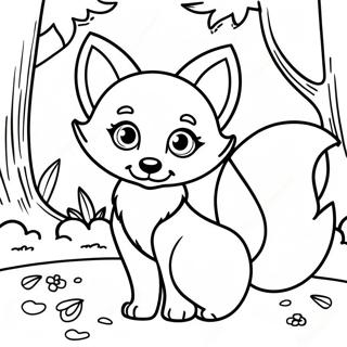 Cute Woodland Fox Coloring Page 68113-54738