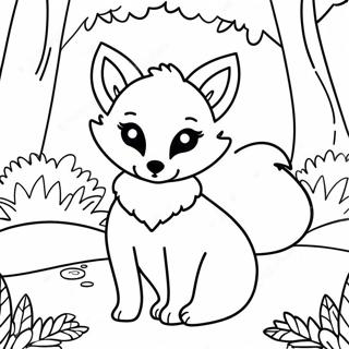 Cute Woodland Fox Coloring Page 68113-54740