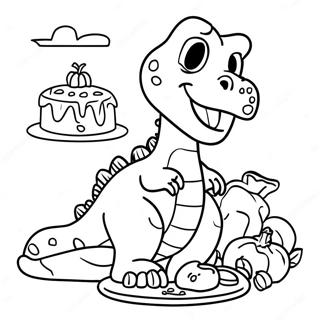 Dinosaur Thanksgiving Coloring Pages